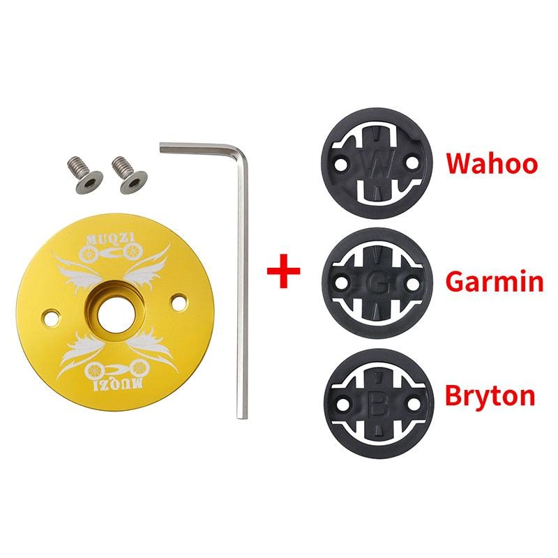 Bike Computer Mount Stem Top Cap Stopwatch Bracket Road Bicycle Speedometer Fixed Holder Base Universal Aluminum Riding Mobile Holder Connect Quickly System MTB Road Bicycle Handlebar