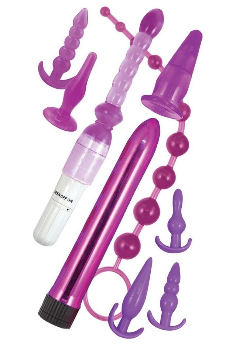 Purple Elite Anal Play Kit With Vibrator and Love Baton