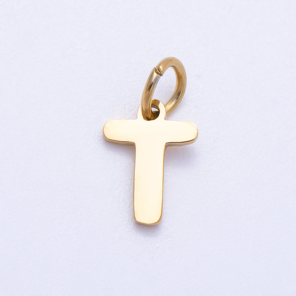PVD Stainless Steel 10mm Plain Alphabet Letter Mini Charm A-Z | Charms-00667 ~ Charms-00692