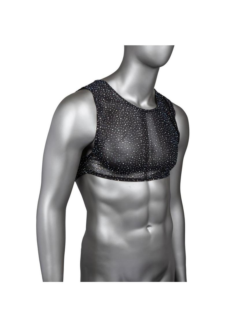 Radiance Crop Top Black With Rhinestone Accents