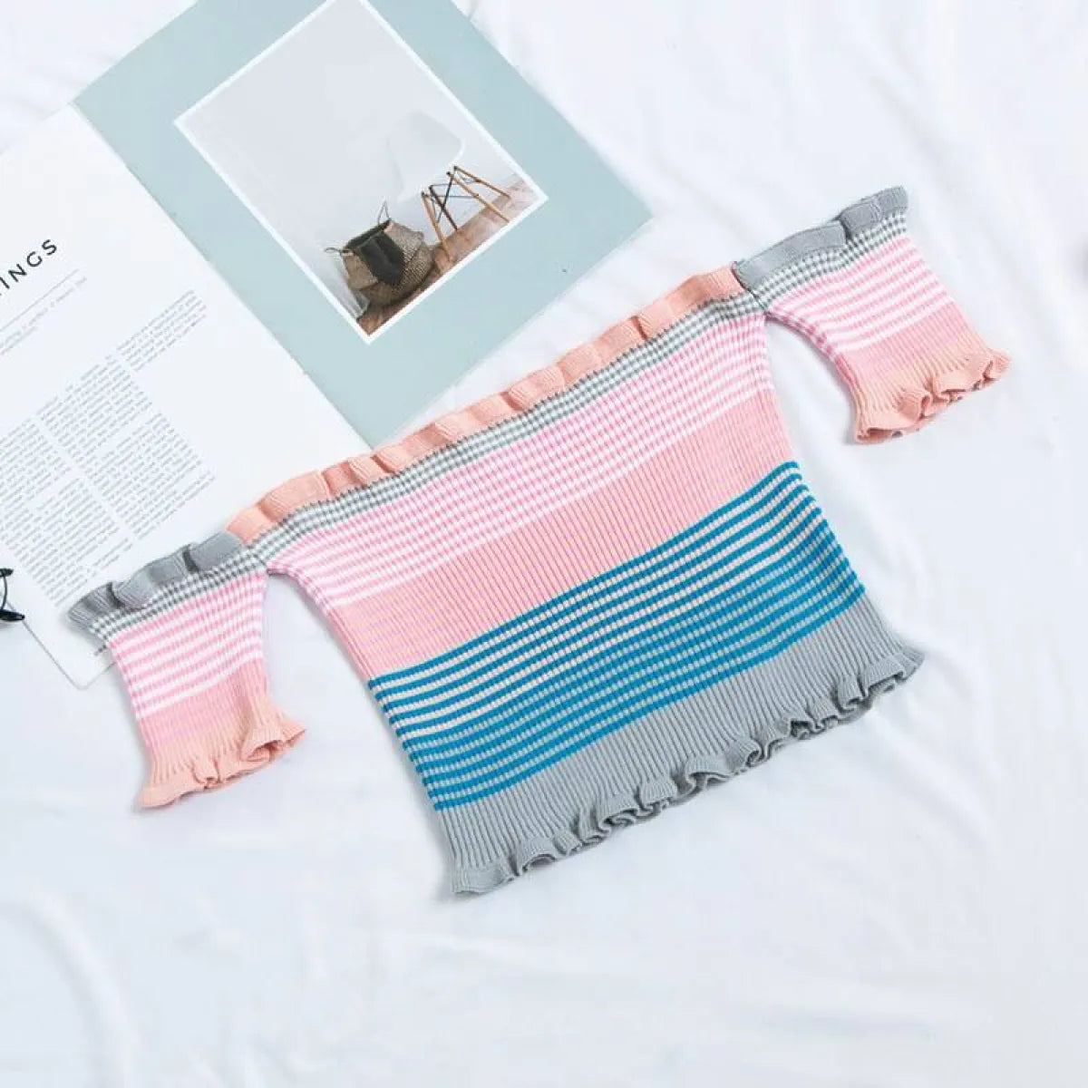 Rainbow Striped Crop Top