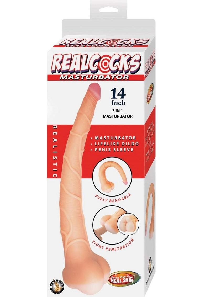 RealCocks 14 Inch 3-in-1 Masturbator Lifelike Dildo And Penis Sleeve