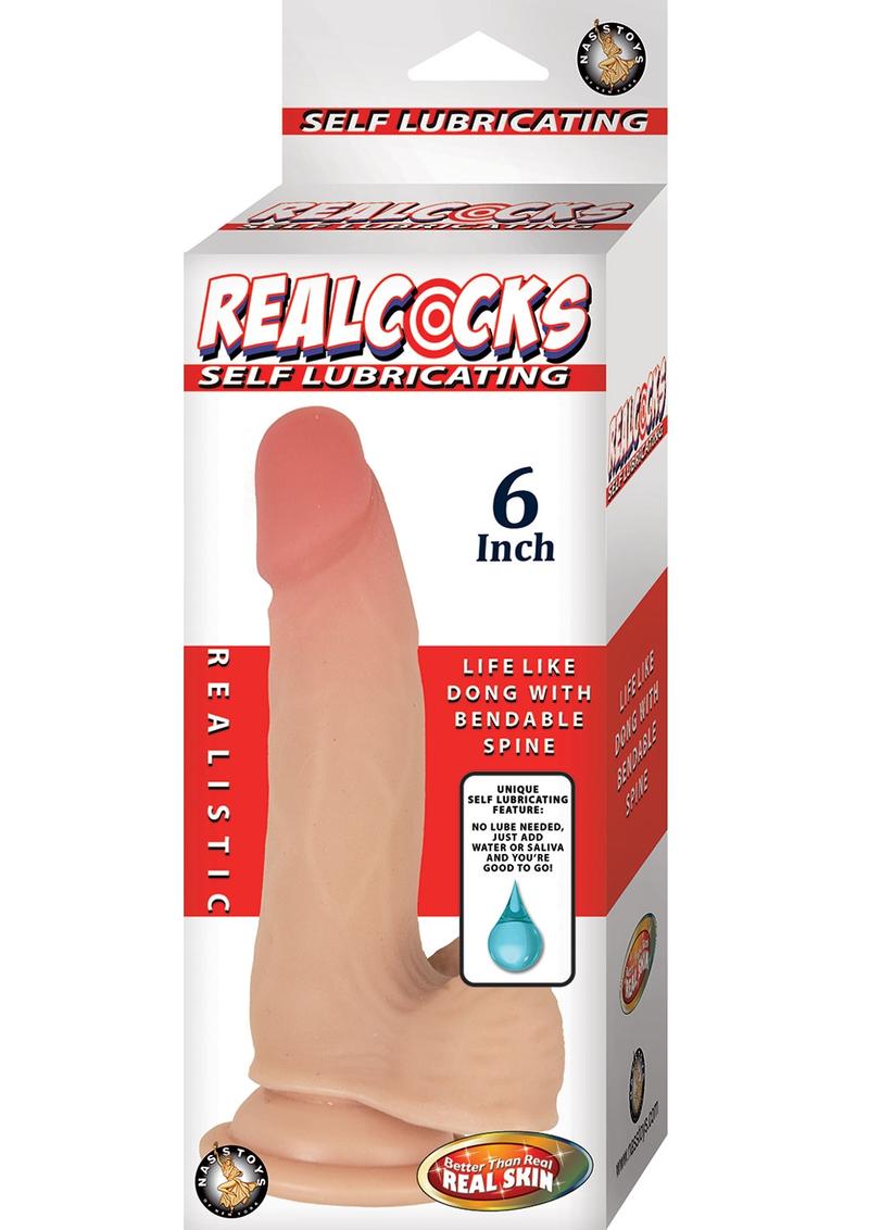 RealCocks Self-Lubricating Bendable Dildo with Balls Realistic Feel