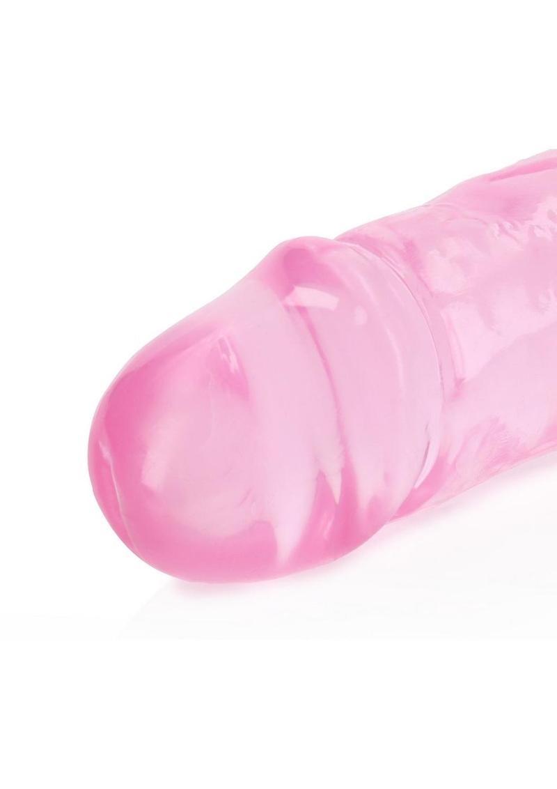 Real Rock Crystal Clear Double Dong in Pink