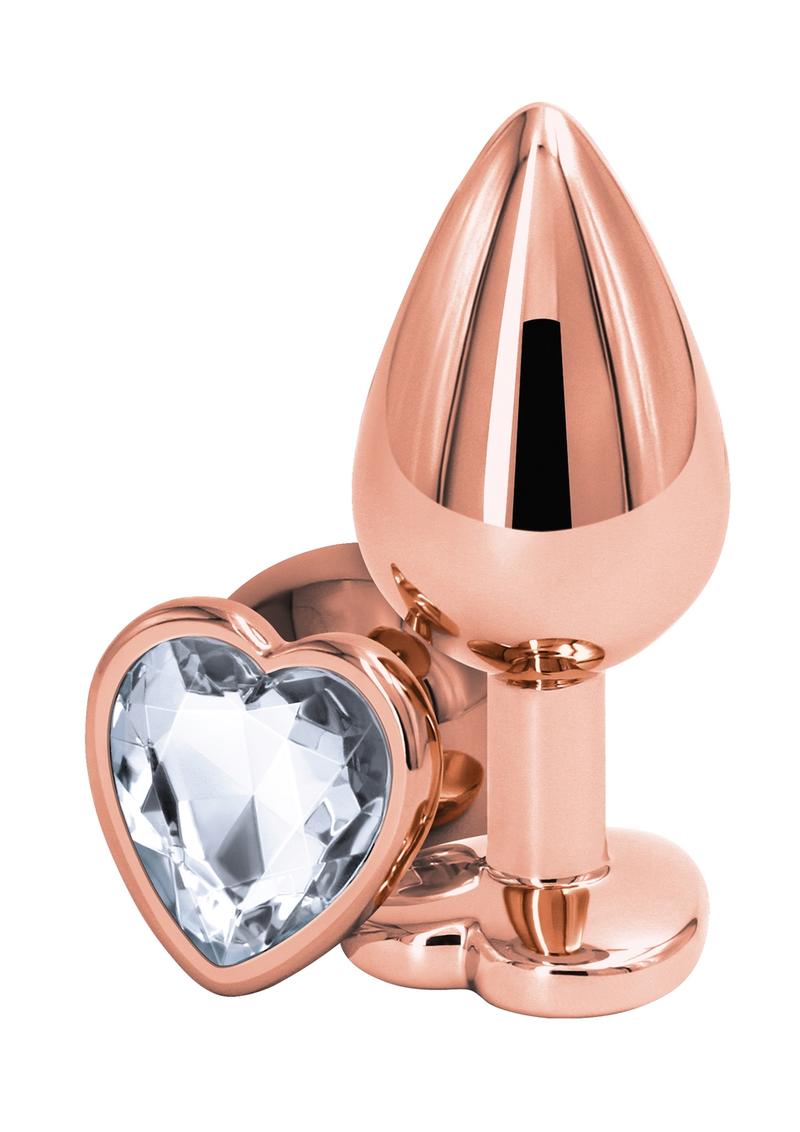 Rear Assets Rose Gold Aluminum Heart-Shaped Anal Plug