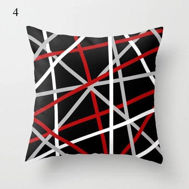 Red Abstract Cushion Cover Geometric Pillow Cases Sofa Decorative Modern Abstract Painting Pillow Case Beautiful Cushion Covers Fashion Pillowcase Pillow Cover