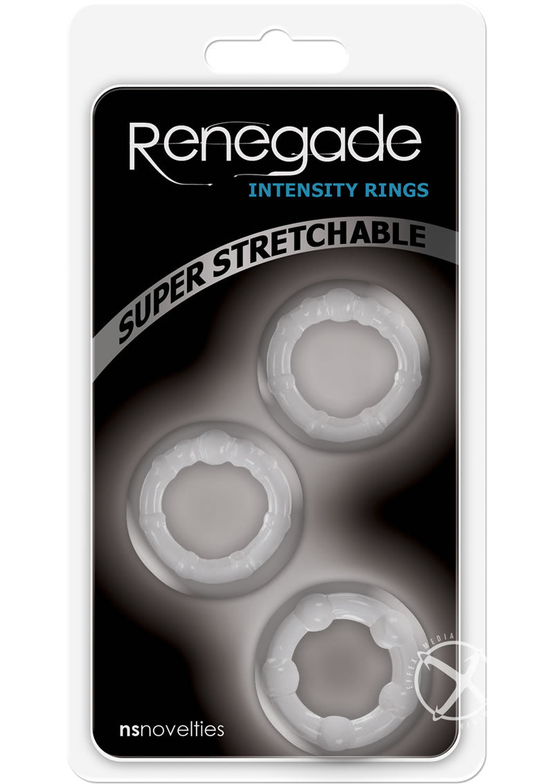 Renegade Super Stretchable Intensity Rings Set of 3 Clear