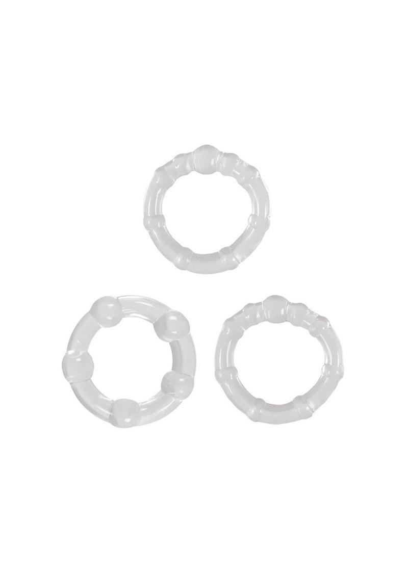 Renegade Super Stretchable Intensity Rings Set of 3 Clear