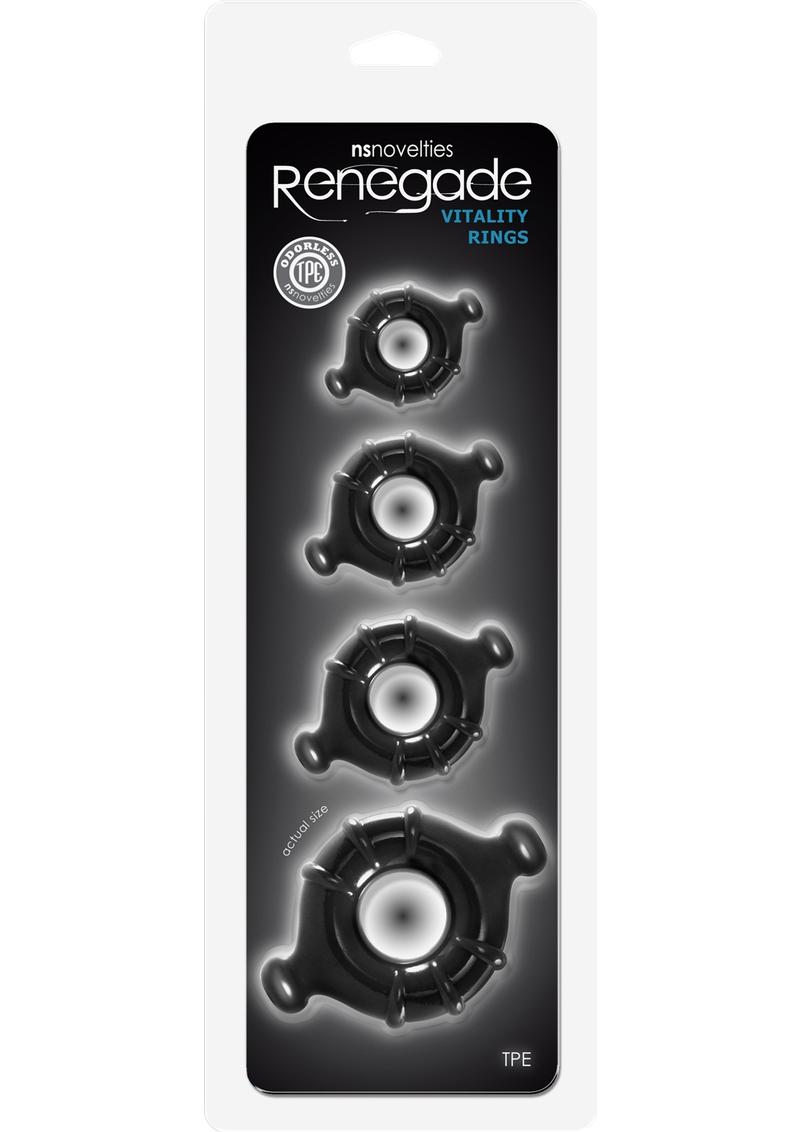 Renegade Vitality Rings 4-Pack Versatile TPE Cock Rings Set