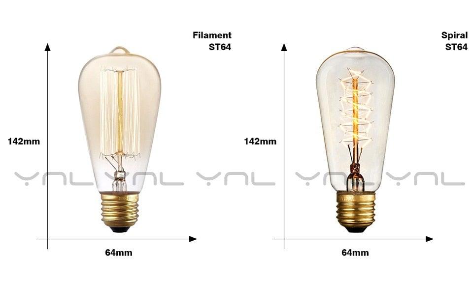 Retro Edison Light Bulb Vintage Edison Lamp Vintage Incandescent Edison Light Bulbs Edison Filament Light Bulb Dimmable Warm White Different Shape Light