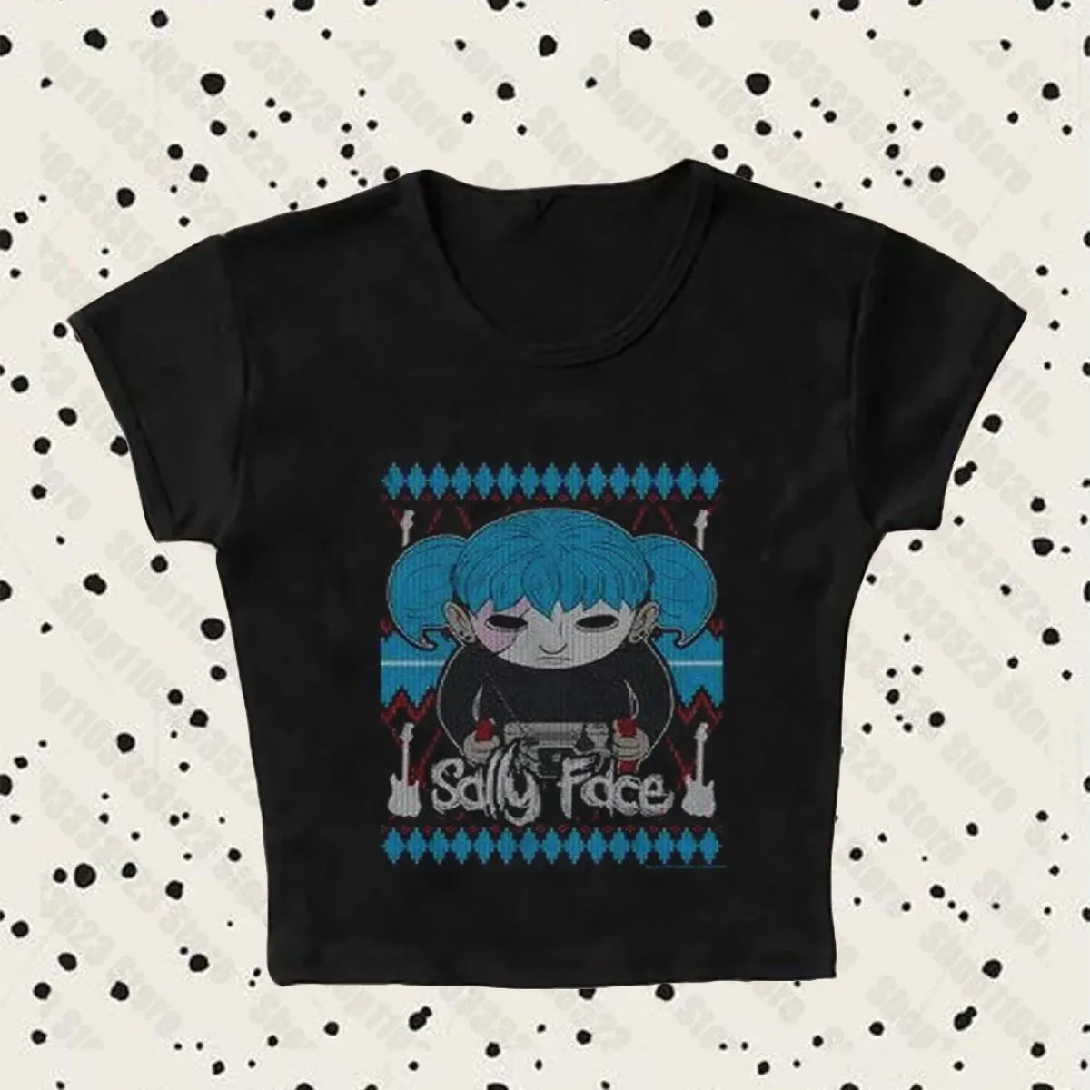 Sadly Face Tee – Retro Harajuku Vibes with Emo Chic