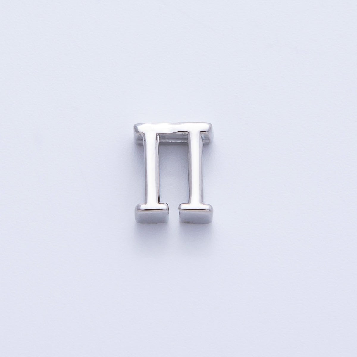 Rhodium Plated 8.5mm Minimalist Greek Initial Alphabet Letter Personalized Bead | AF248 - AF259