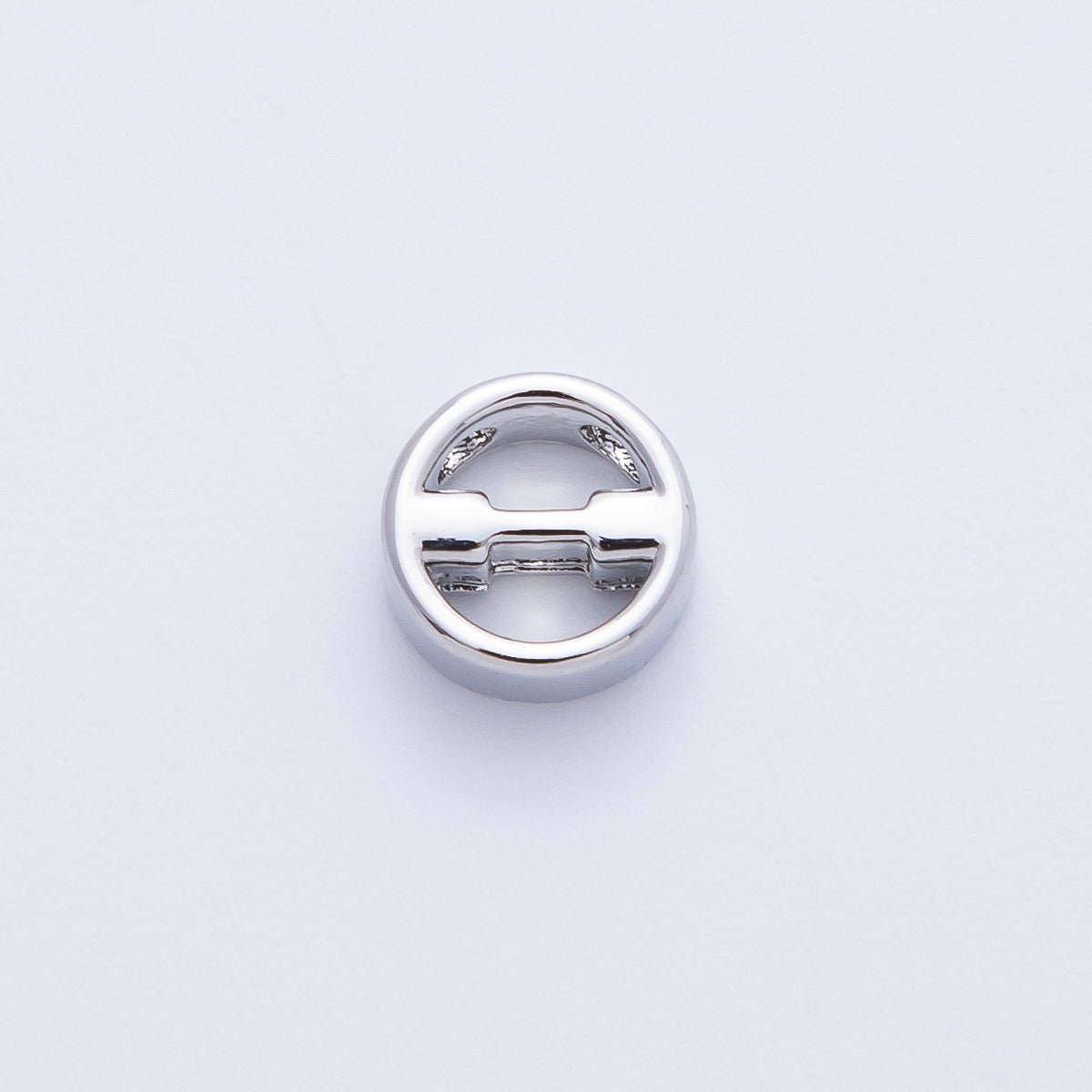 Rhodium Plated 8.5mm Minimalist Greek Initial Alphabet Letter Personalized Bead | AF248 - AF259