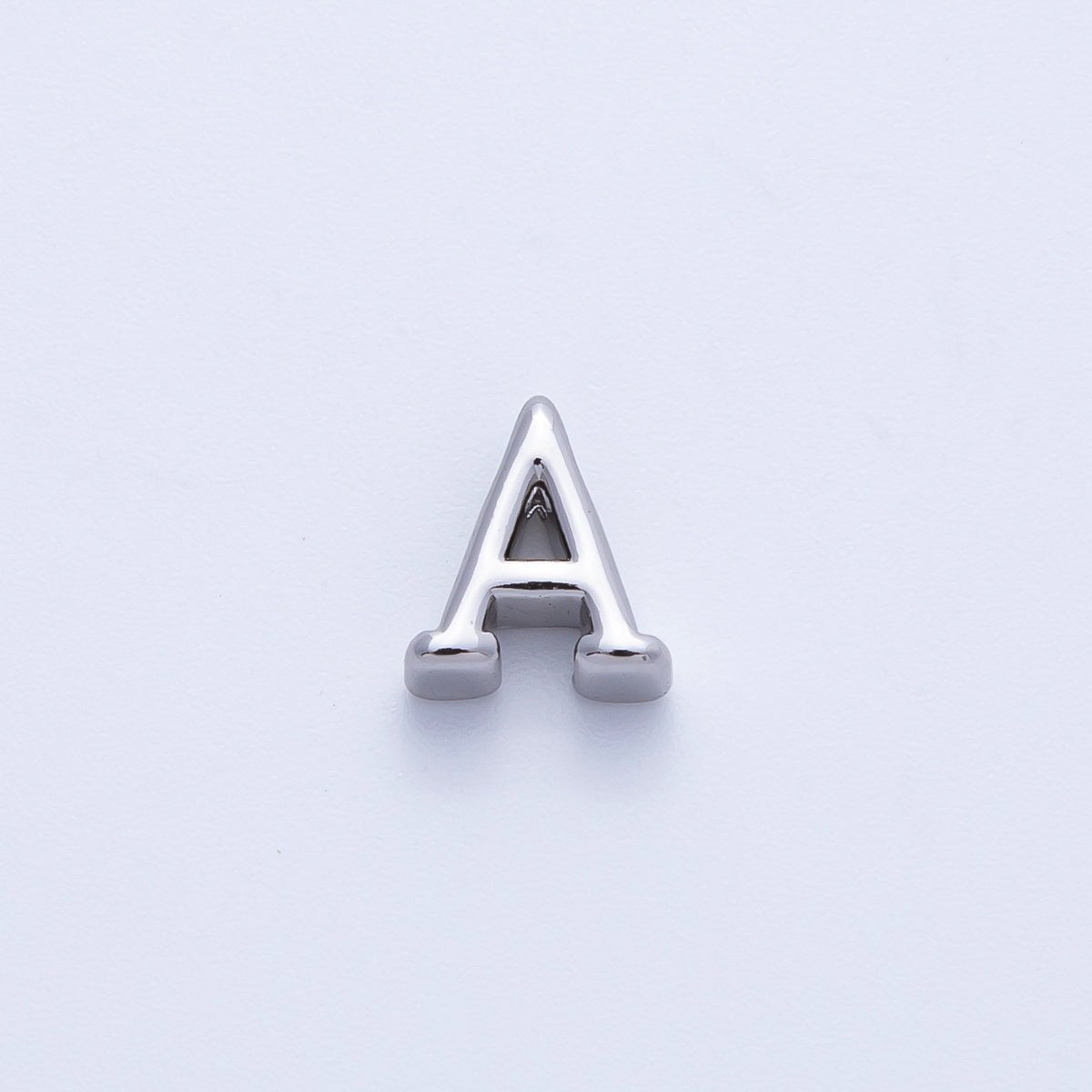 Rhodium Plated 8.5mm Minimalist Greek Initial Alphabet Letter Personalized Bead | AF248 - AF259