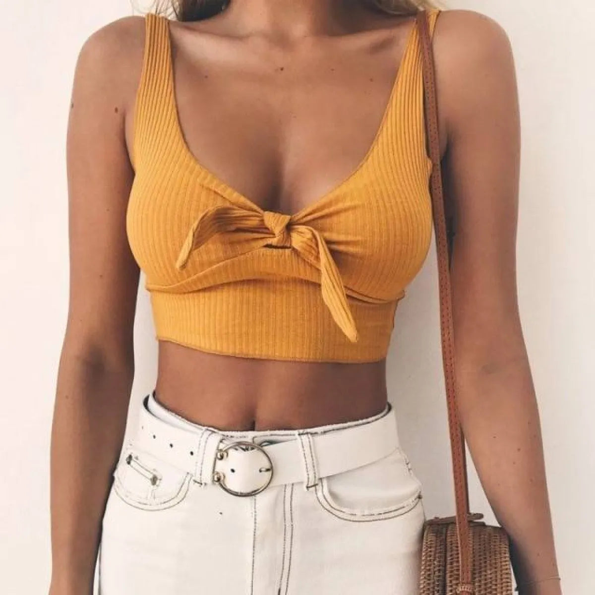 Bow Decorated Crop Top