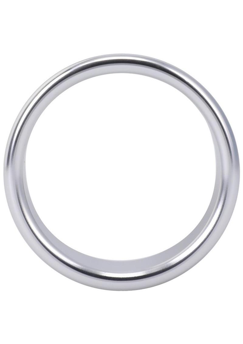 Rock Solid Brushed Alloy Cock Ring by Doc Johnson