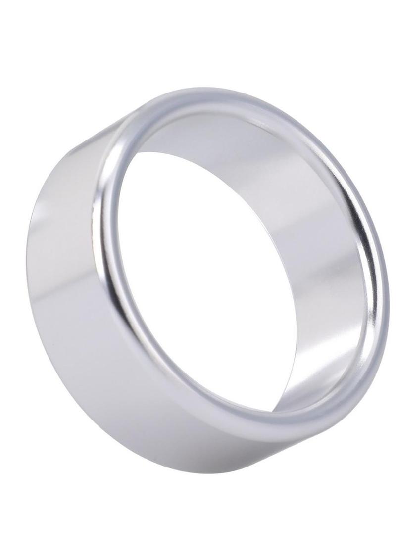 Rock Solid Brushed Alloy Cock Ring by Doc Johnson
