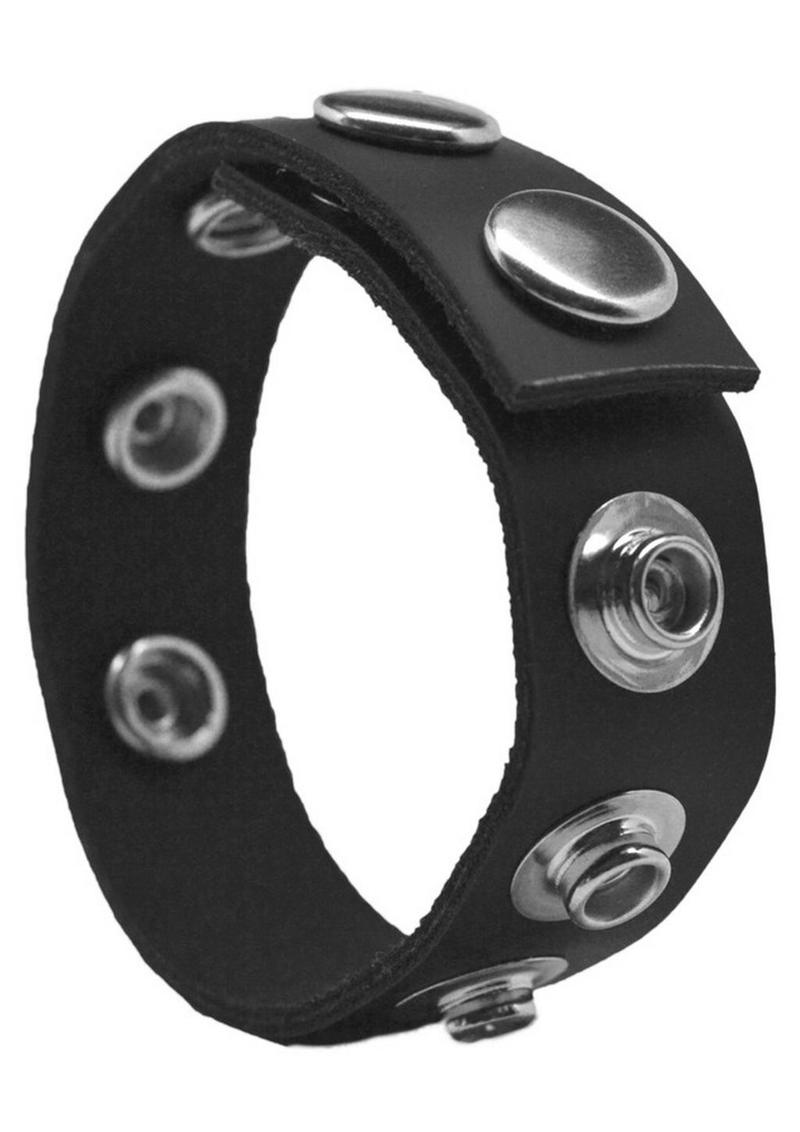 Rock Solid Leather 3-Snap Adjustable Cock Ring