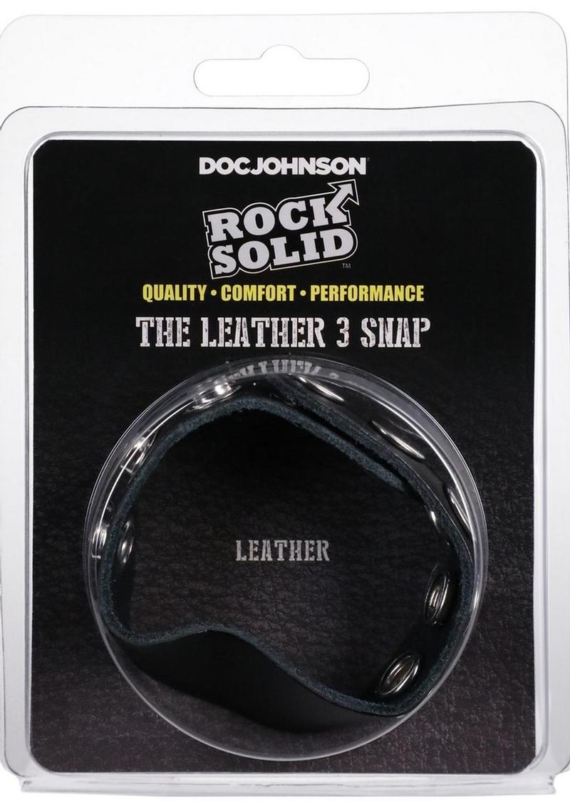 Rock Solid Leather 3-Snap Adjustable Cock Ring
