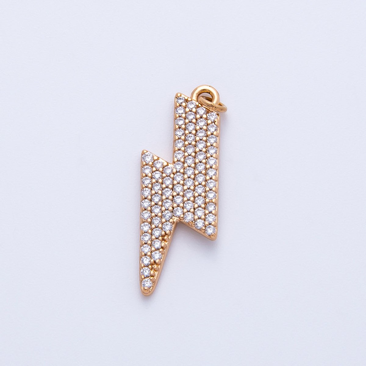 Rose Gold Filled 22mm Micro Paved CZ Lightning Bolt Charm | Charms-00388 Charms-00389