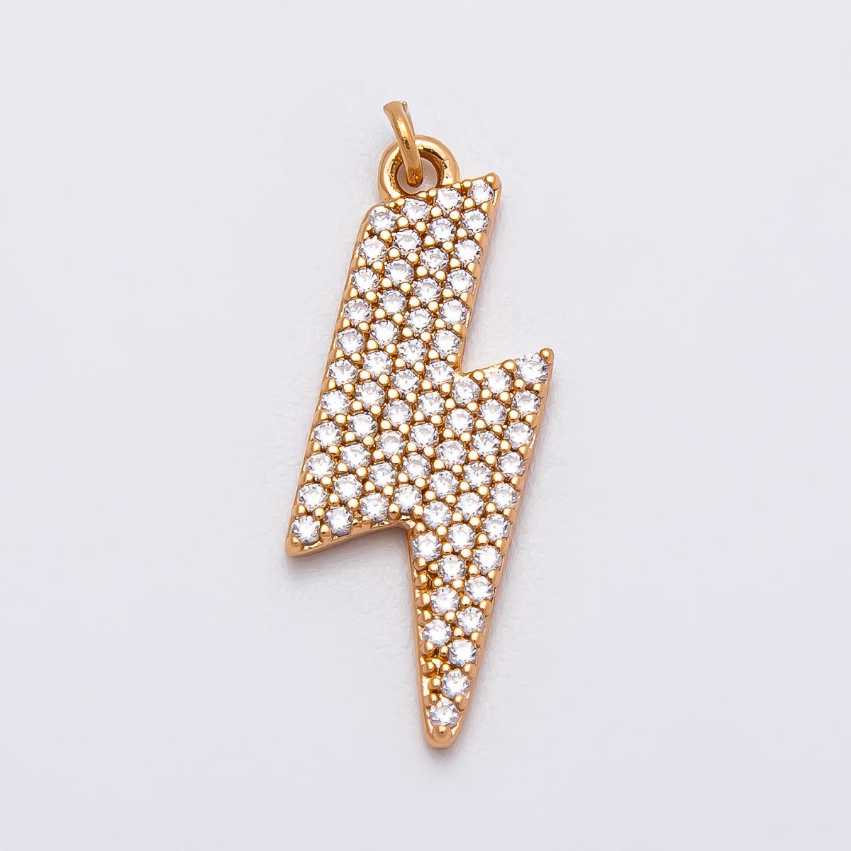 Rose Gold Filled 22mm Micro Paved CZ Lightning Bolt Charm | Charms-00388 Charms-00389