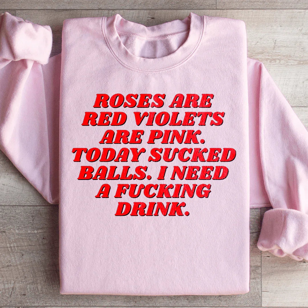 Relatable Bad Day Humor Graphic Fleece Pullover – "Today Sucked Balls"