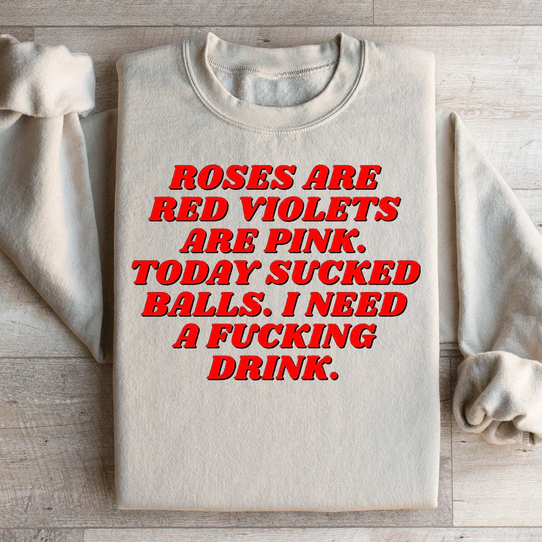 Relatable Bad Day Humor Graphic Fleece Pullover – "Today Sucked Balls"