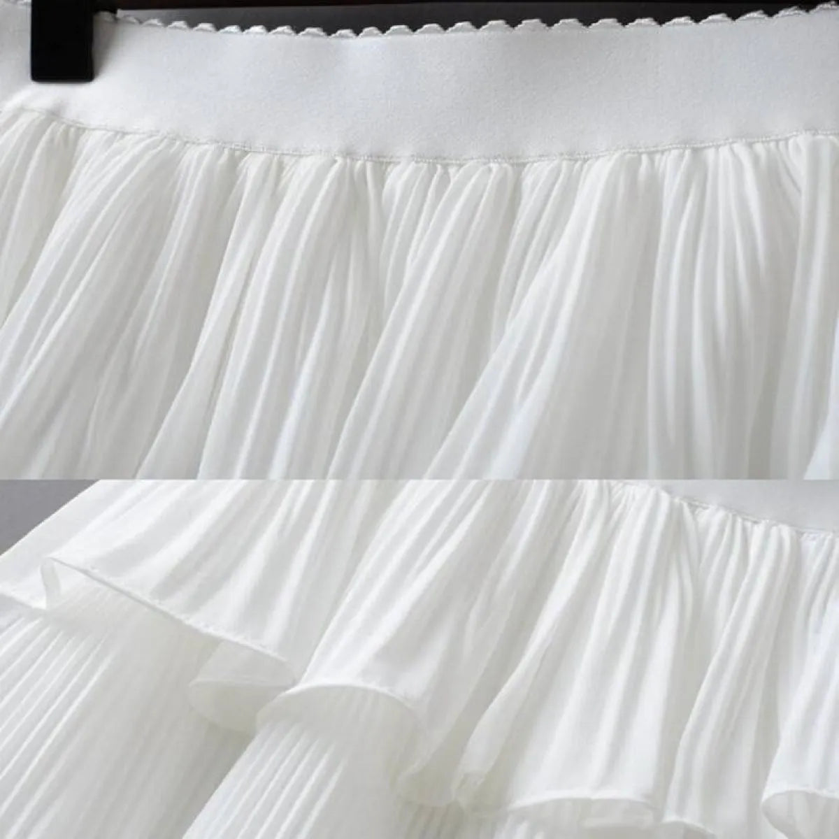 Boho Ruffle Mini Skirt With Elastic Waist