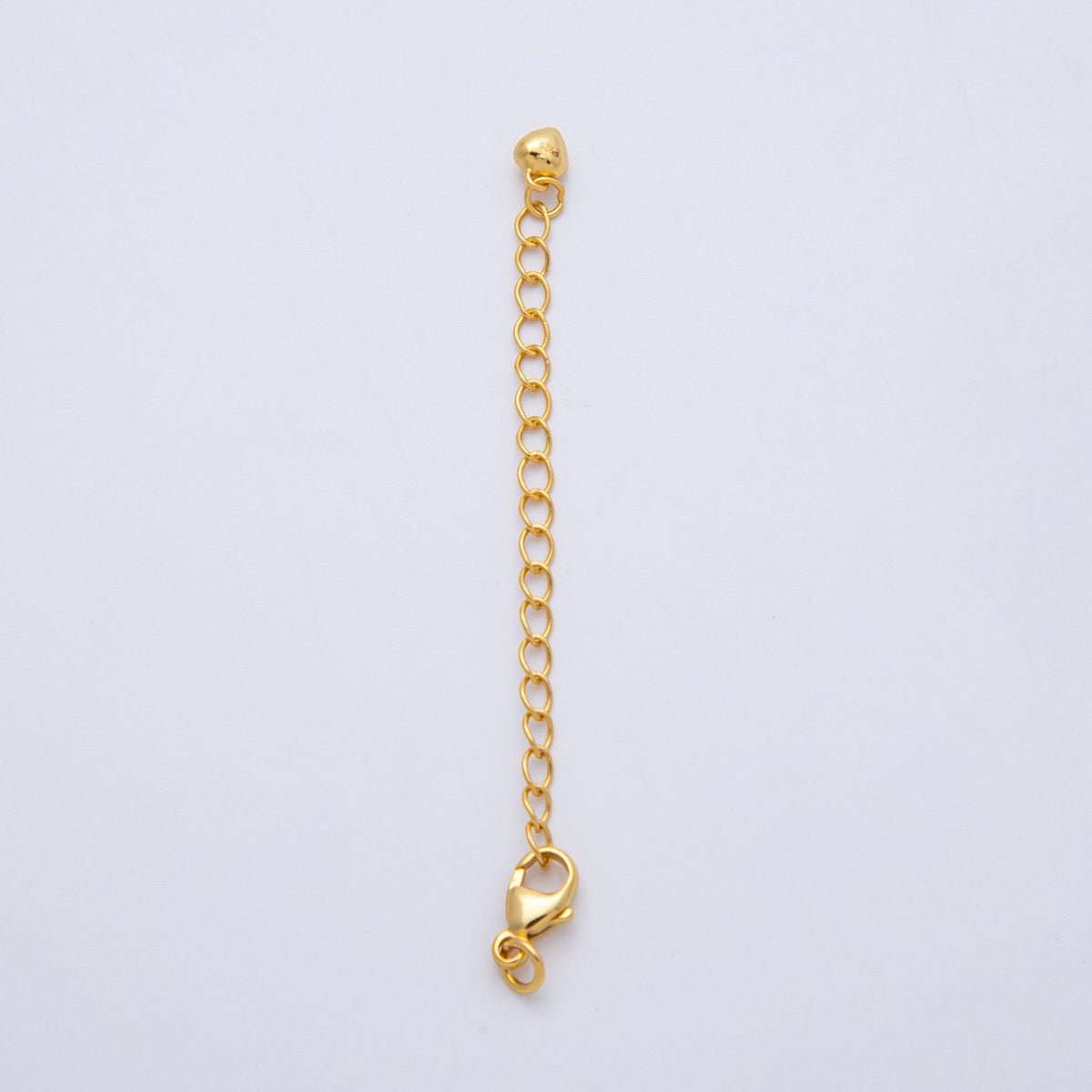 S925 Sterling Silver 2.5mm Minimalist Lobster Clasps 2.5 Inch Extender Heart Closure Findings | SL-00711