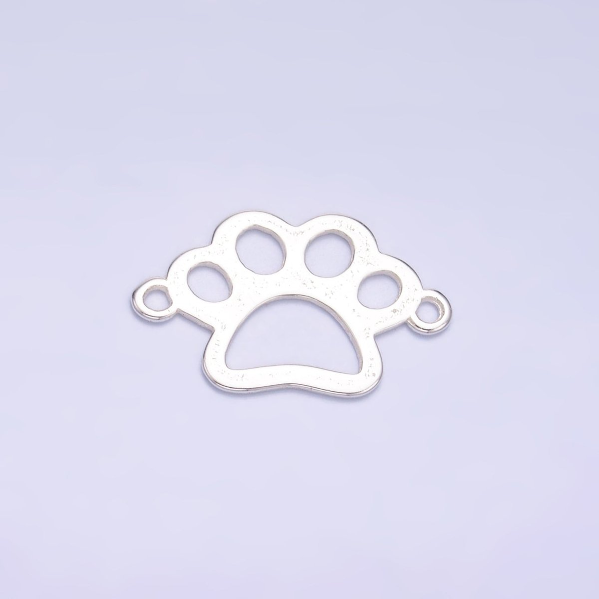 S925 Sterling Silver 10mm Open Pet Paw Print Connector in Gold & Silver | SL-616