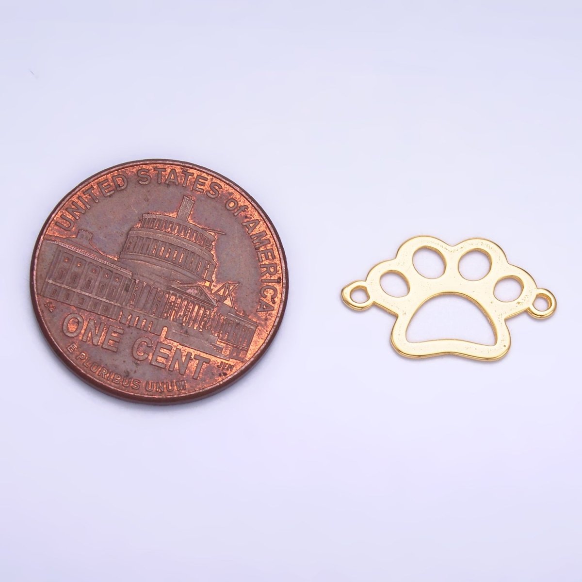 S925 Sterling Silver 10mm Open Pet Paw Print Connector in Gold & Silver | SL-616