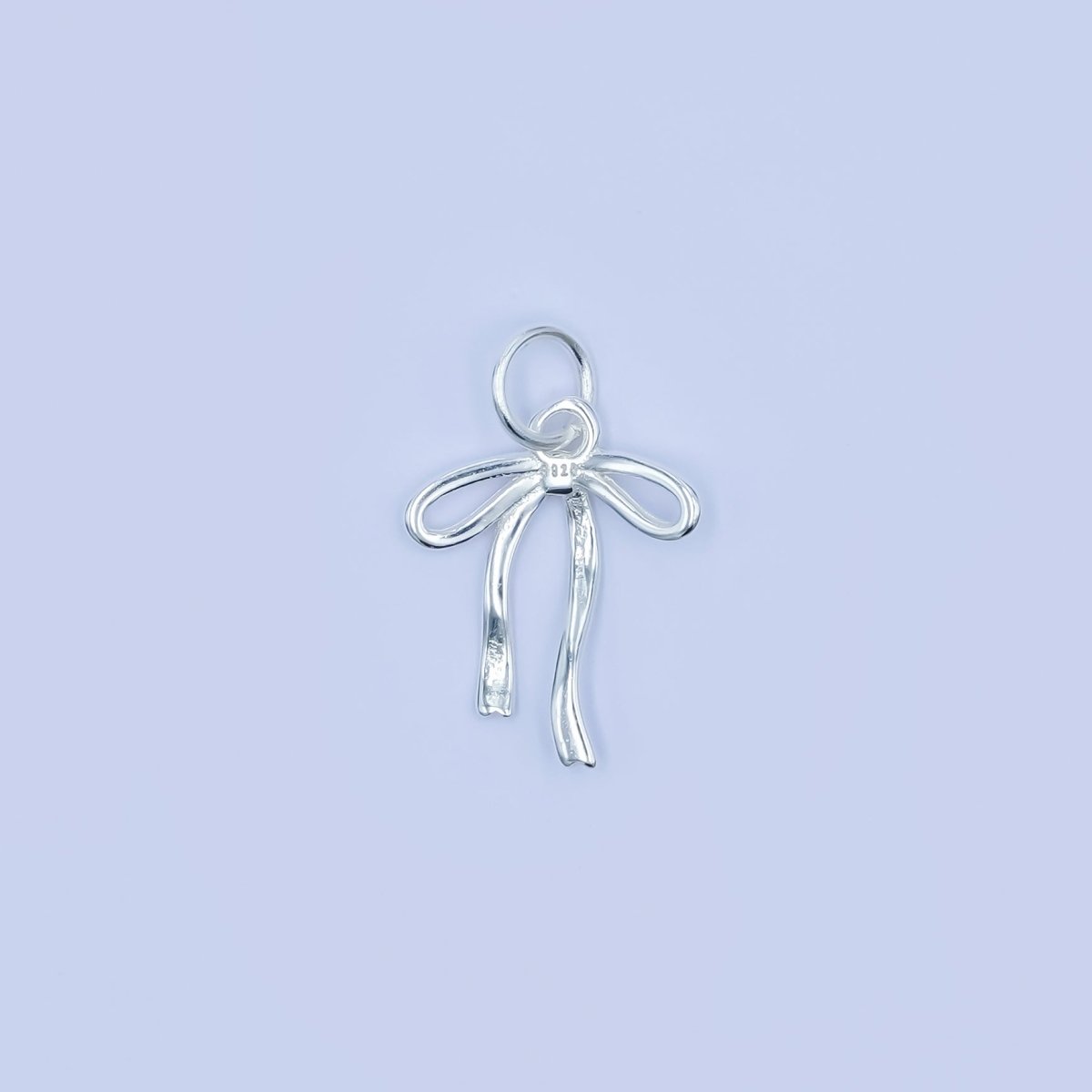 S925 Sterling Silver Ribbon Bow Charm in Gold & Silver | SL-643