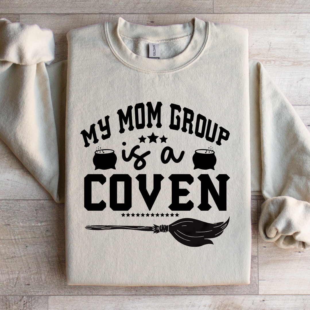 Witchy Autumn Mom Fleece Pullover – \"My Mom Group Is A Coven\"