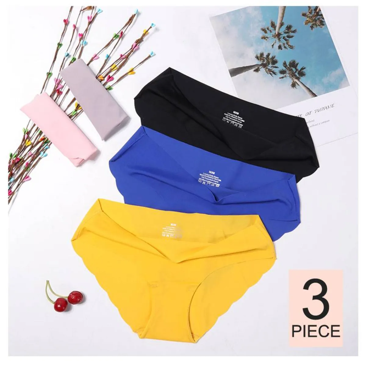 Low-Rise Seamless Panties Set - 3 Pcs