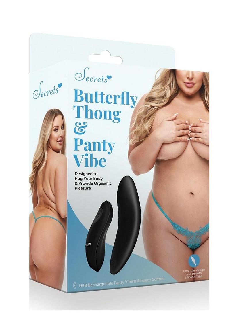 Secrets Butterfly Thong And Rechargeable Panty Vibe with Remote