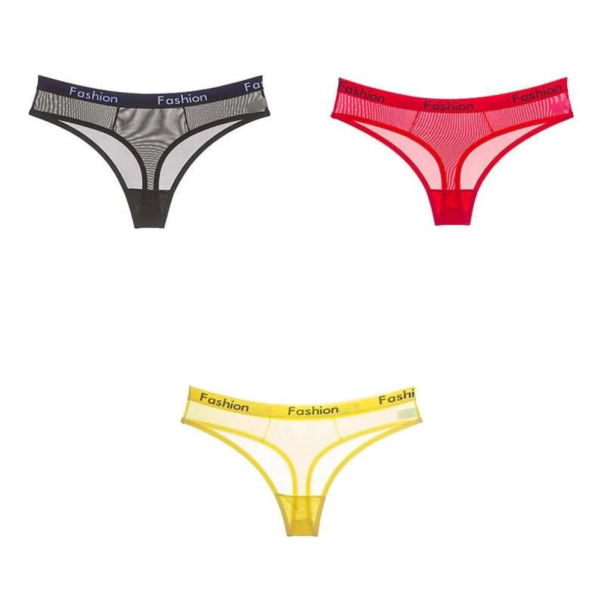 Set Of 3 See-Through Sports Thongs