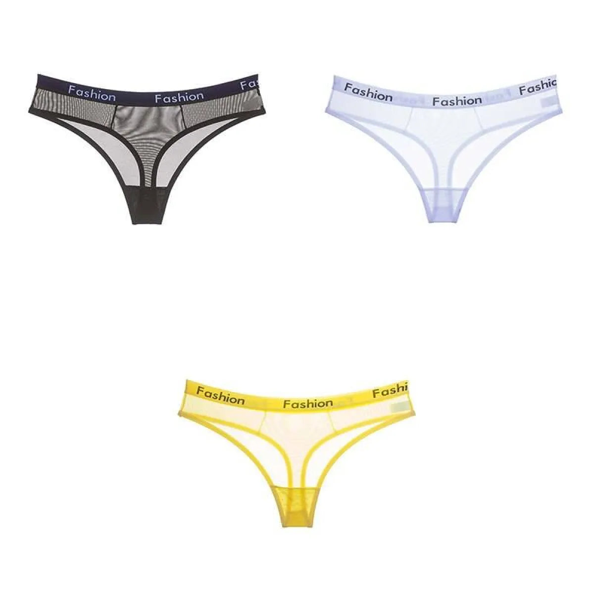 Set Of 3 See-Through Sports Thongs
