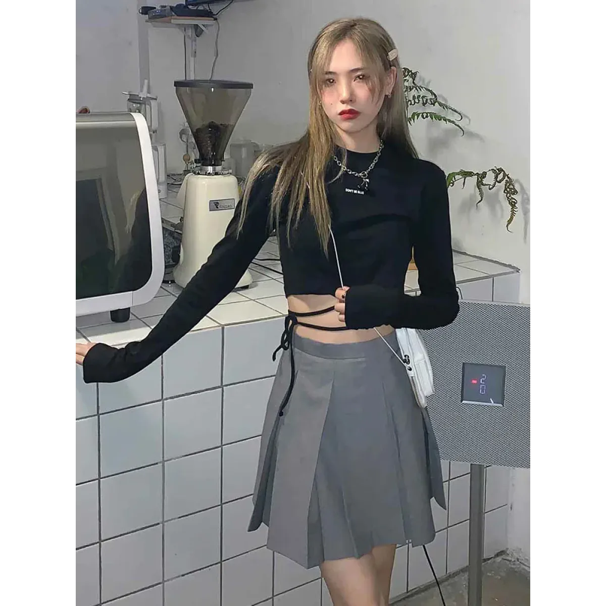 Sexy Crop Long Sleeve T-Shirt: Harajuku Spring Streetwear