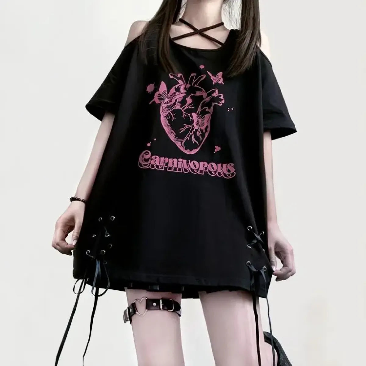 Off Shoulder Bow T-Shirt