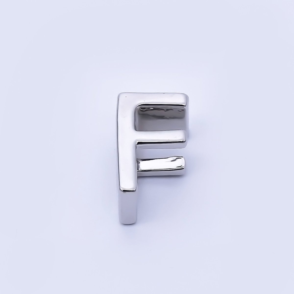 Silver 13mm Personalized Minimalist Initial Letter Alphabet Bead | AF144 - AF156