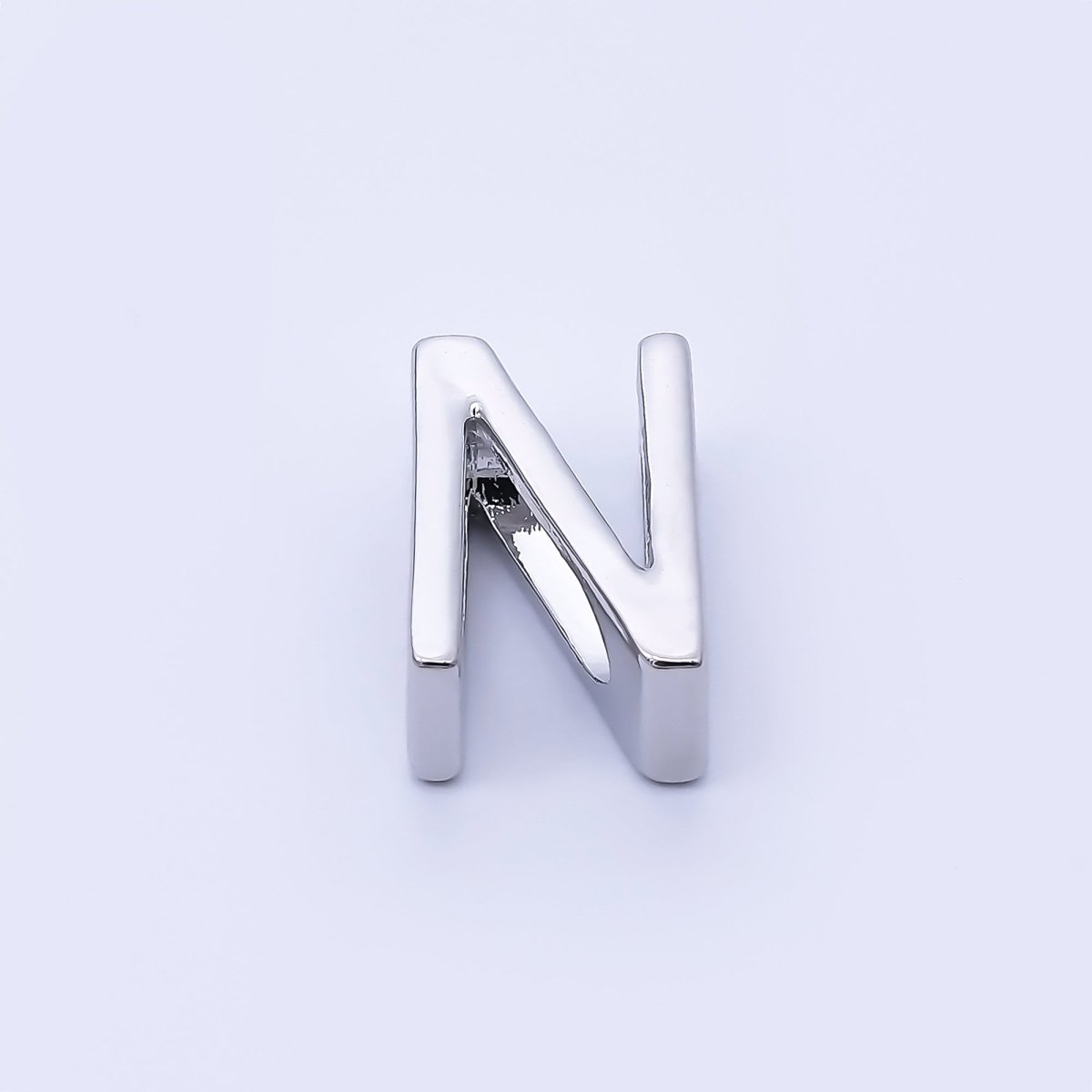 Silver 13mm Personalized Minimalist Initial Letter Alphabet Bead | AF144 - AF156