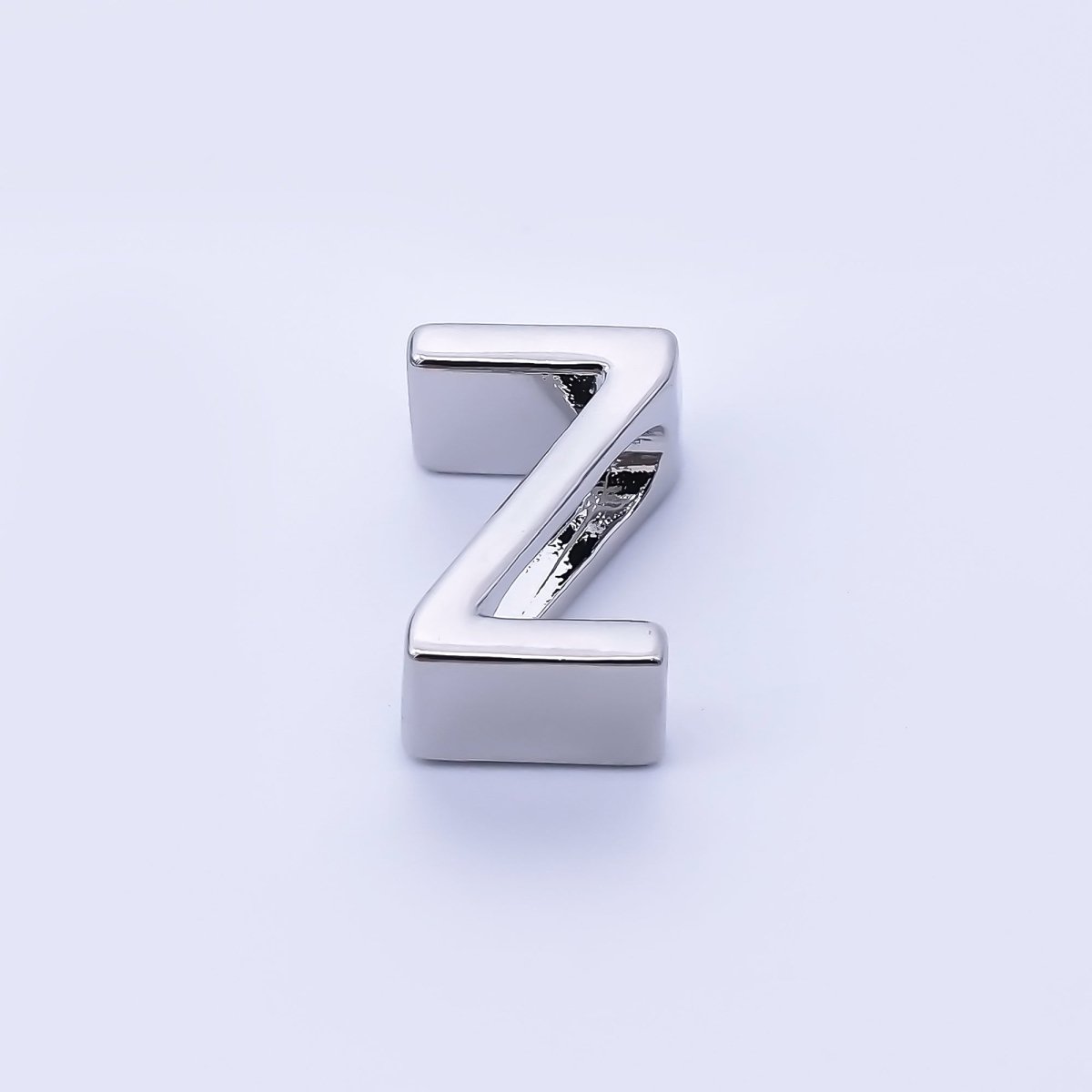 Silver 13mm Personalized Minimalist Initial Letter Alphabet Bead | AF144 - AF156