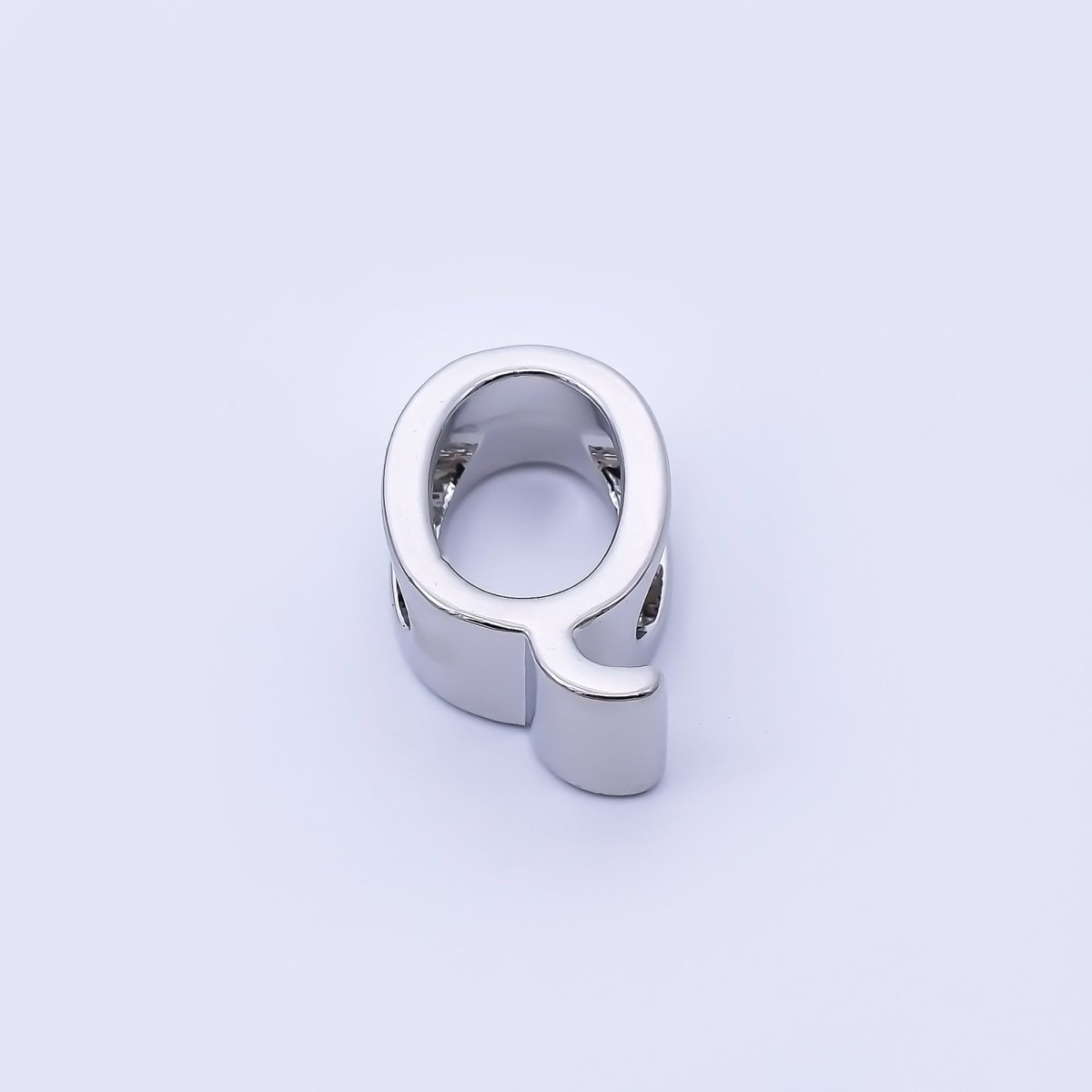 Silver 13mm Personalized Minimalist Initial Letter Alphabet Bead | AF144 - AF156