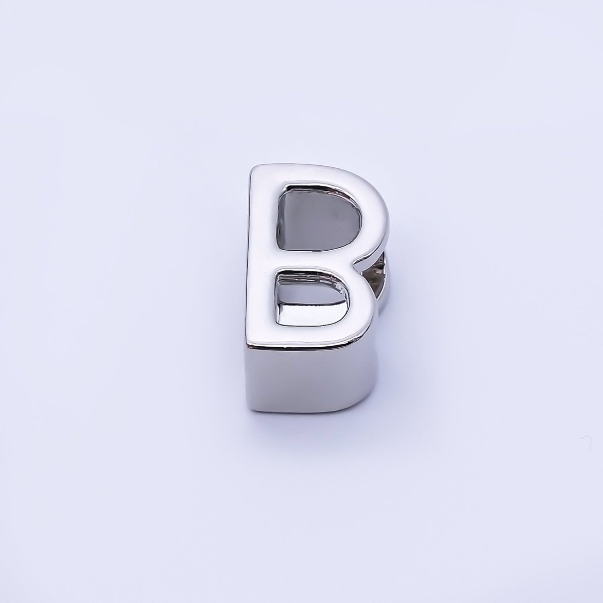 Silver 13mm Personalized Minimalist Initial Letter Alphabet Bead | AF144 - AF156