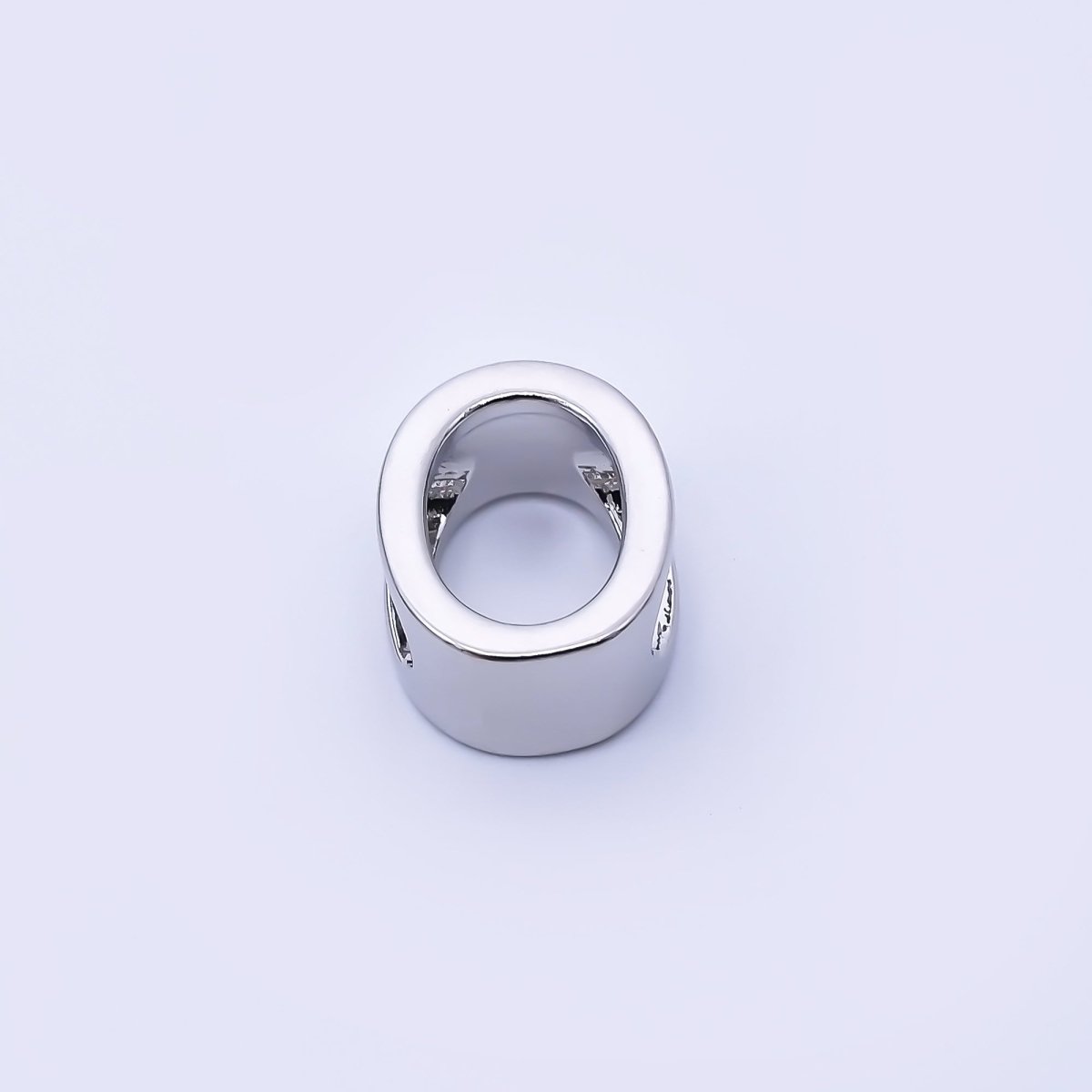 Silver 13mm Personalized Minimalist Initial Letter Alphabet Bead | AF144 - AF156