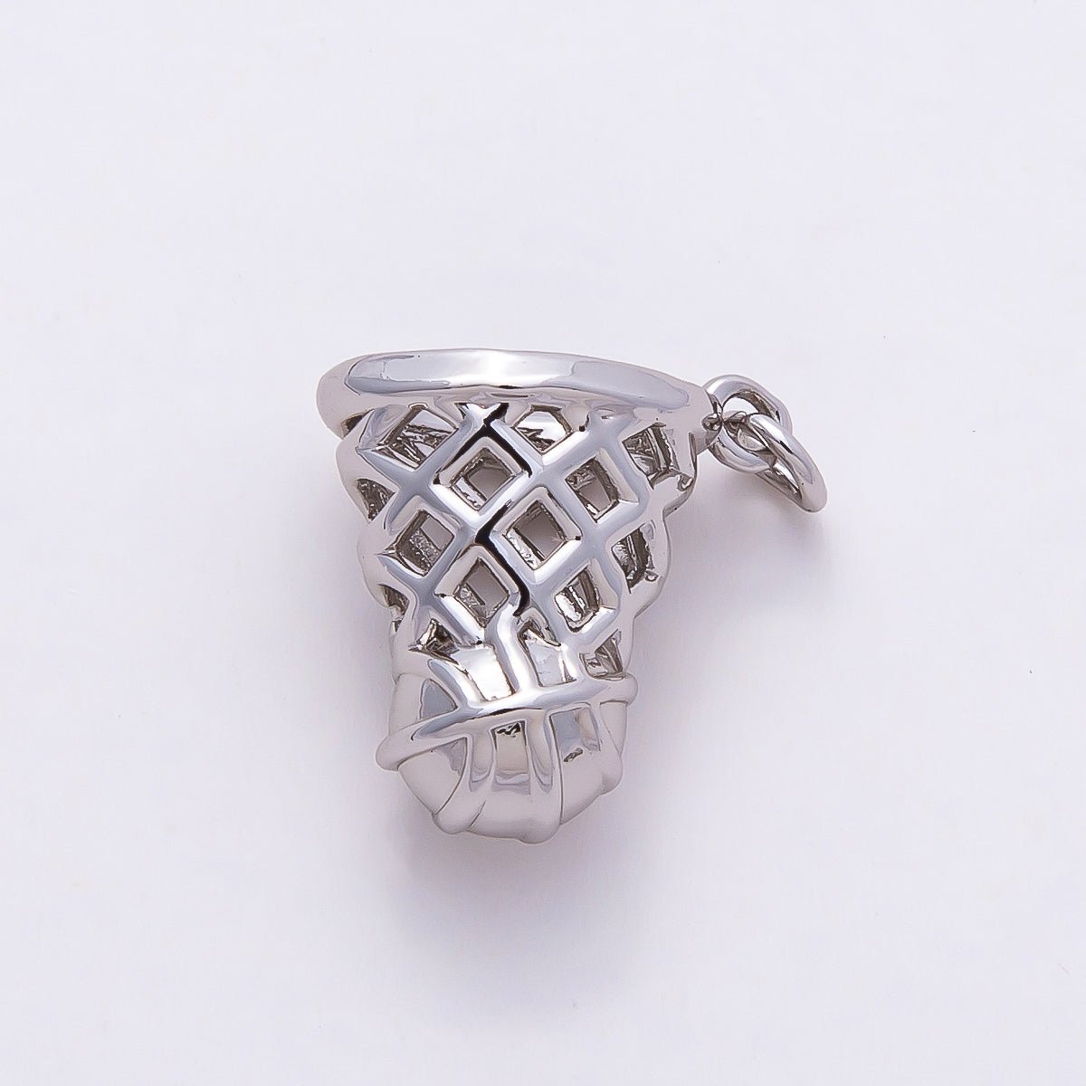 Silver 14mm Basketball Slam Dunk 3D Multidimensional Sports Charm | Charms-00812