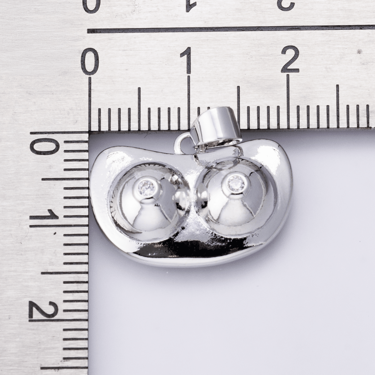Silver 14mm Pink CZ Body Positive Breast Cancer Awareness Pendant | I-00394