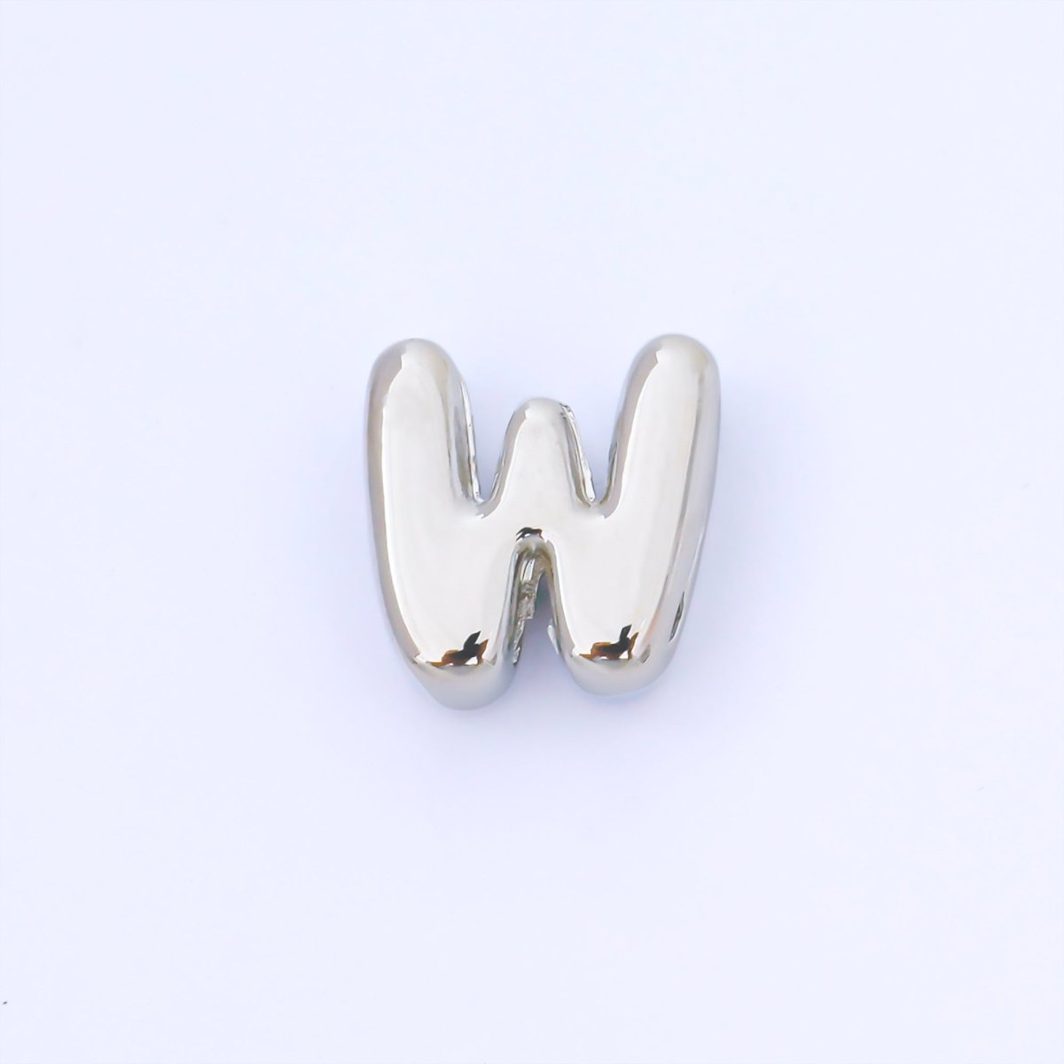 Monogram Silver 15mm Personalized Chubby Bubble Initial Letter Alphabet Bead | AF092 - AF104