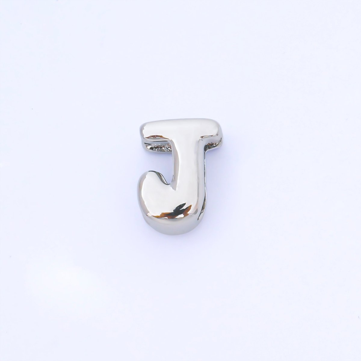 Monogram Silver 15mm Personalized Chubby Bubble Initial Letter Alphabet Bead | AF092 - AF104