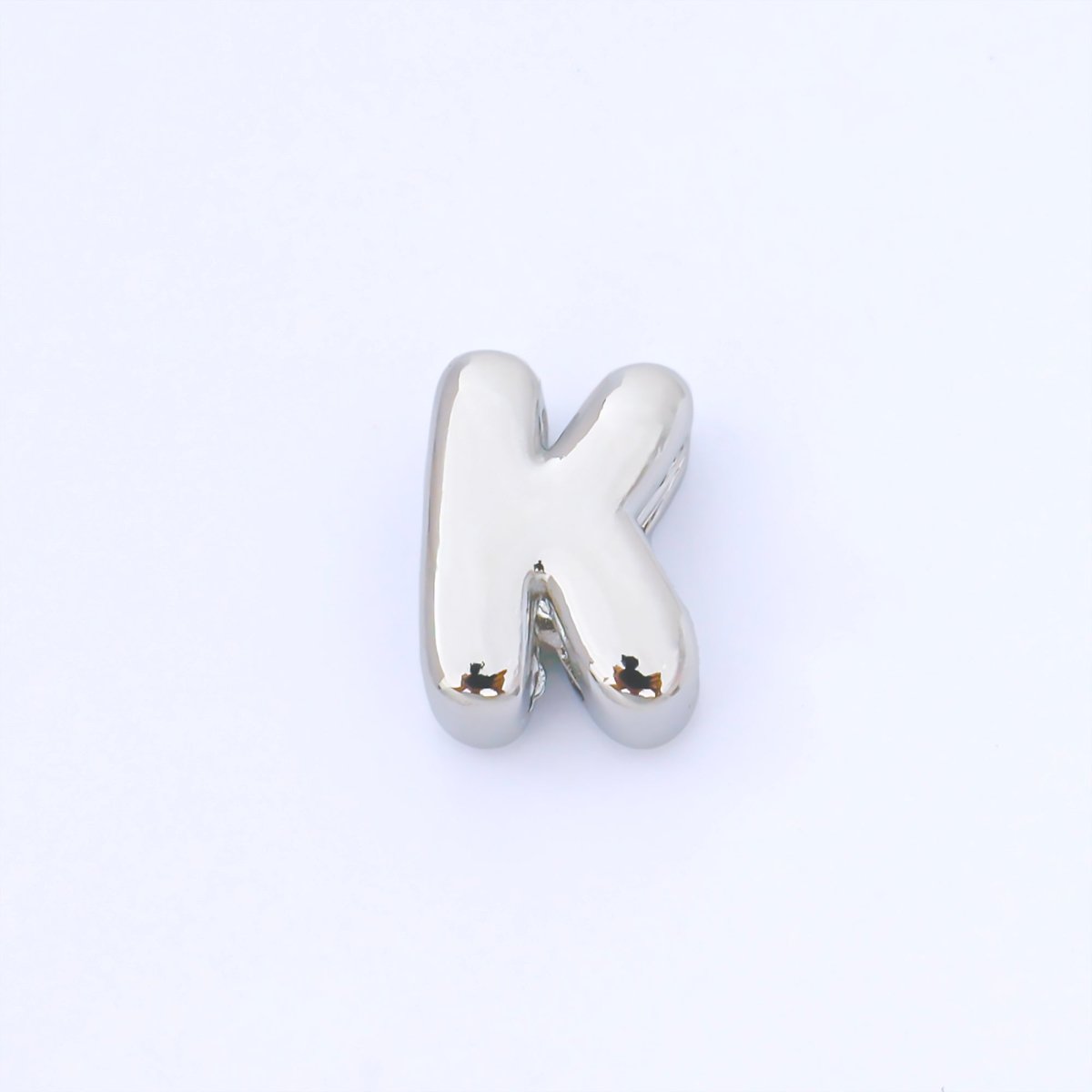 Monogram Silver 15mm Personalized Chubby Bubble Initial Letter Alphabet Bead | AF092 - AF104